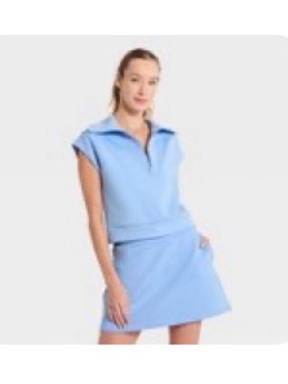 all in motion Light Blue Sleeveless Half-Zip Pullover - Picture 5 of 5